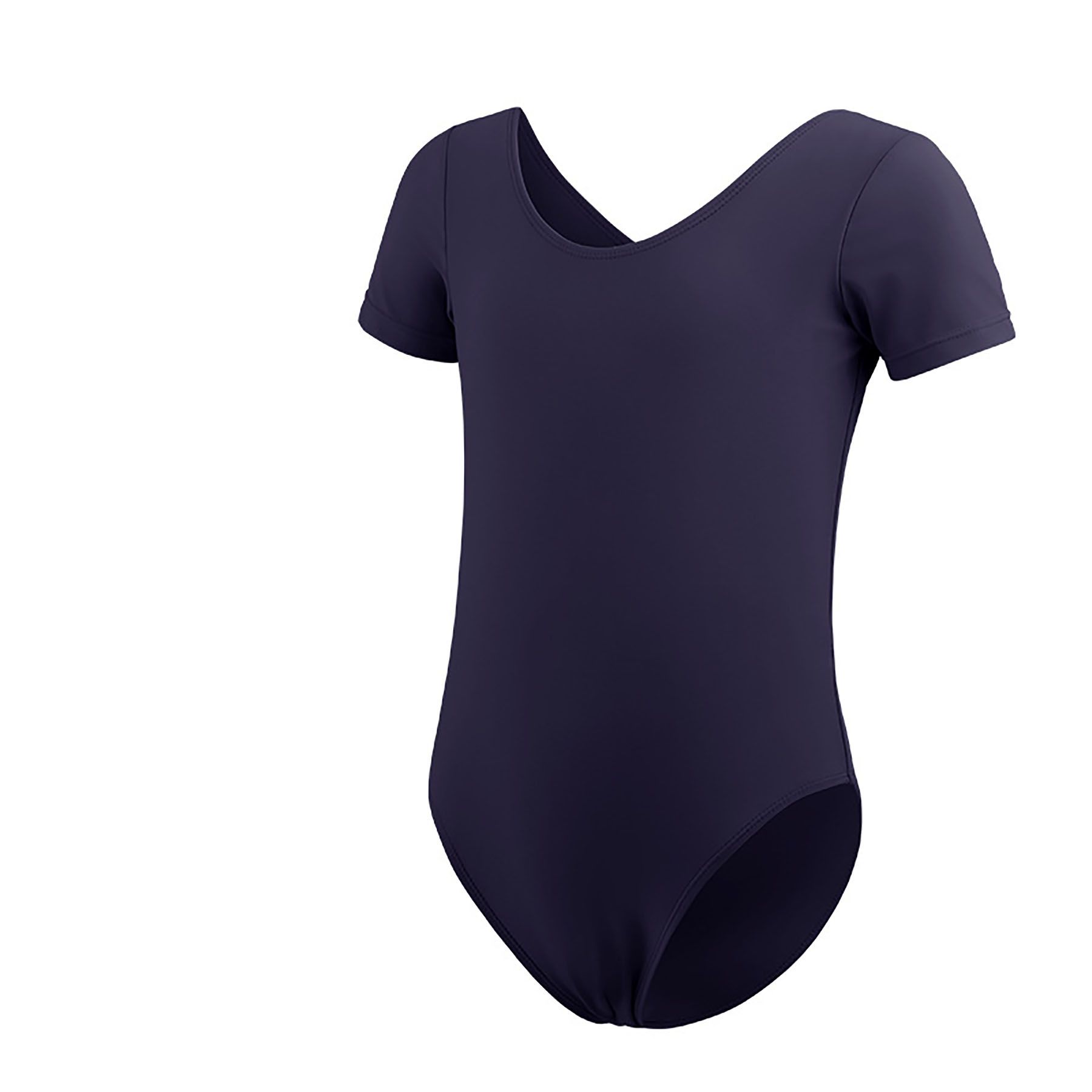 Purple short-sleeved leotard